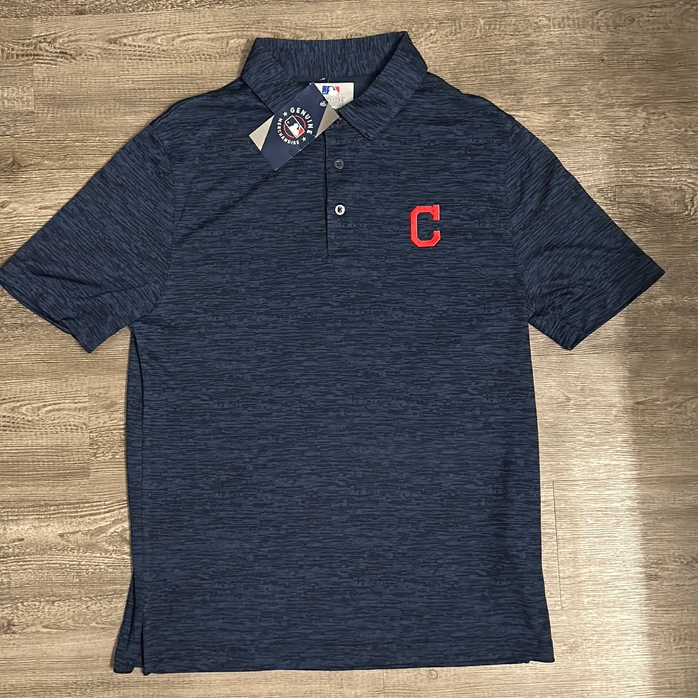 Cleveland Indians Block C Polo. Blue. Size M